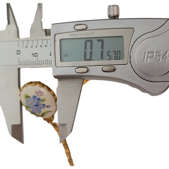 Oval Painted Forget Me Not Flower Cameo Style Sweater Clips E254 - Picture 8 of 9